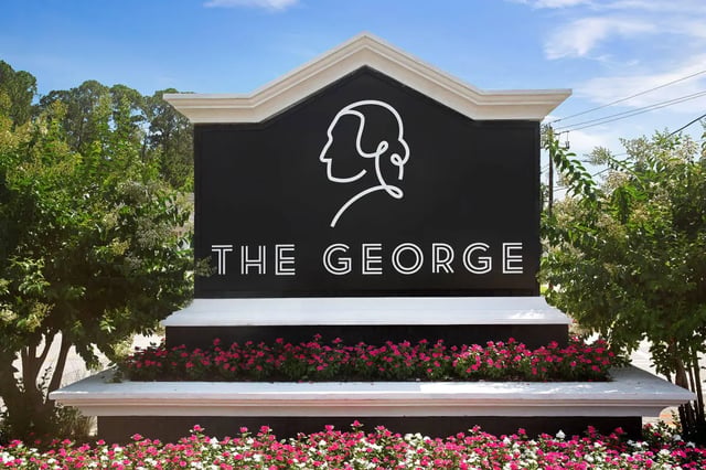 The George building sign exterior at The George in Statesboro Student Accommodation