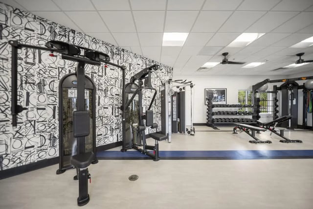 Gym equipment with weight racks and benches gym at Block20