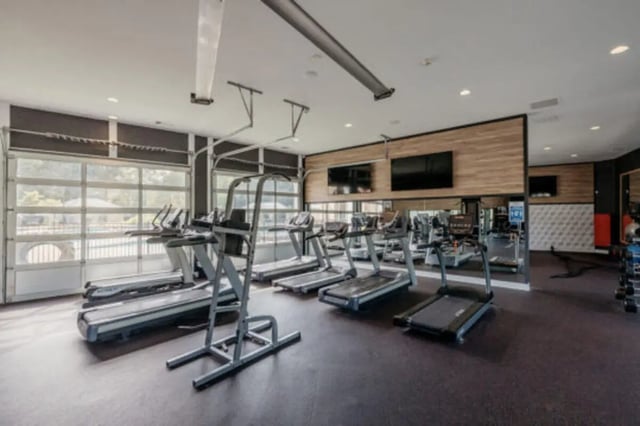 Treadmills and fitness equipment gym at Athens Ridge in Athens Student Accommodation