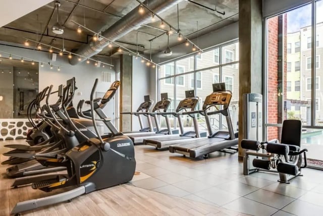 Ellipticals treadmills weight machine gym at The Boundary At West End in Greenville Student Accommodation
