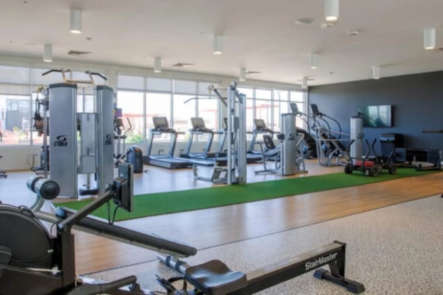 Treadmills weight machines rowing machine gym at Apollo Tempe in Tempe Student Accommodation