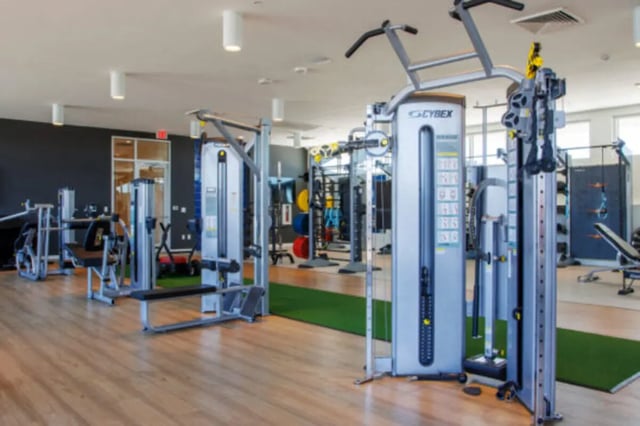 Gym equipment and weight machines fitness area at Apollo Tempe in Tempe Student Accommodation