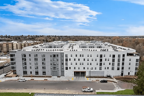 Modern apartment building with multiple floors exterior at Uncommon Boise State in Boise Student Accommodation