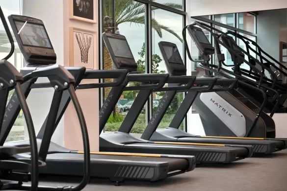 Matrix treadmills and stair climber gym equipment at ANOVA Aggie Square in Sacramento Student Accommodation