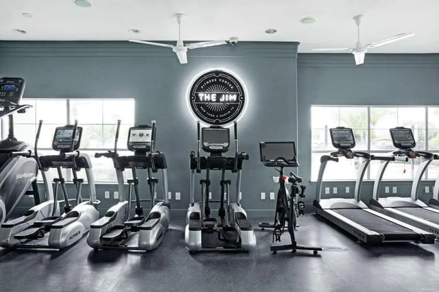 Ellipticals treadmills exercise bike fitness center at The Kristi in Corpus Christi Student Accommodation