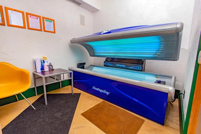 Tanning bed with chair and table tanning bed at Campus Side in Slippery Rock Student Accommodation