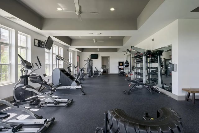 Exercise machines weights and punching bag gym at The Summit at Coates Run in Athens Student Accommodation