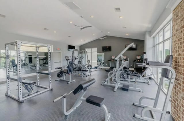Weight racks treadmills and exercise machines gym at Knox Ridge in Knoxville Student Accommodation