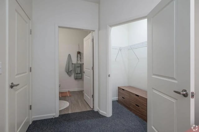 Bathroom closet and dresser student accommodation interior at Paloma Kent in Kent Student Accommodation