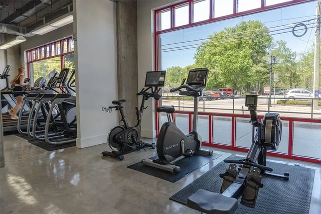 Treadmills stationary bikes rowing machine gym at Shortbread Lofts in Chapel Hill Student Accommodation