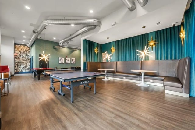 Ping pong table and pool table recreation area at Signature 1505 in Raleigh Student Accommodation