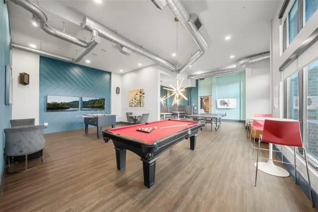 Pool table foosball and ping pong table common room at Signature 1505 in Raleigh Student Accommodation
