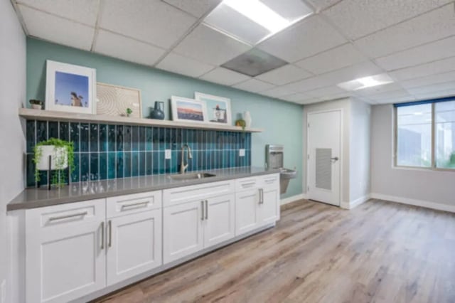 White cabinets sink water fountain communal area at University Village Towers in Riverside Student Accommodation