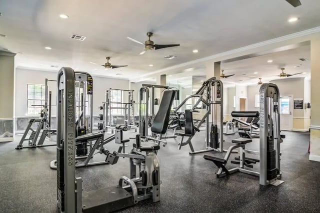 Weight machines and exercise equipment gym at The Collective At Auburn in Auburn Student Accommodation