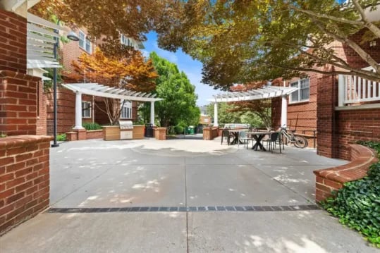 Grill tables and benches outdoor amenity area at Wertland Square in Charlottesville Student Accommodation