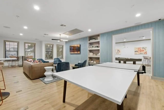 Ping pong table, lounge area, pool table Common area at The Collective At Norman in Norman Student Accommodation
