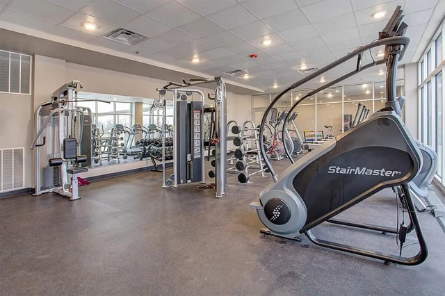 Weight machines treadmills and StairMaster gym. at Midtown at WKU in Bowling Green Student Accommodation