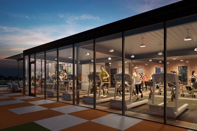 People on treadmills and bikes gym at Villas Knoxville in Knoxville Student Accommodation