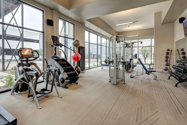 Cardio machines weights balls gym area gym at The Lyndon in San Marcos Student Accommodation