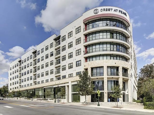 Crest at Pearl apartment building exterior at Crest at Pearl in Austin Student Accommodation