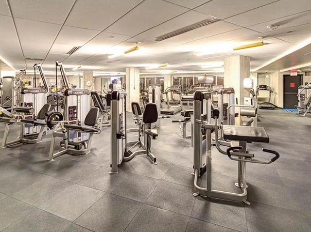 Gym equipment including treadmills weight machines Image Type Gym at The Summit at University City in Philadelphia Student Accommodation