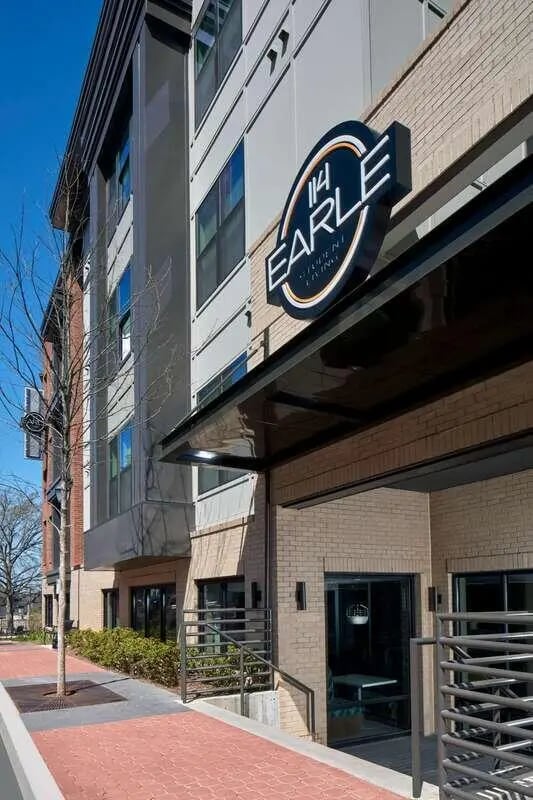 Building exterior with 114 Earle sign exterior at 114 Earle in Clemson Student Accommodation