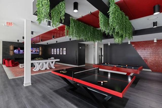 Ping pong table and pool tables playing area at Atlas Athens in Athens Student Accommodation