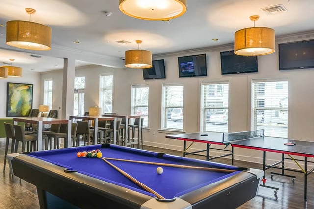 Pool table ping pong tables and TVs game area at The Edge at Conway in Conway Student Accommodation