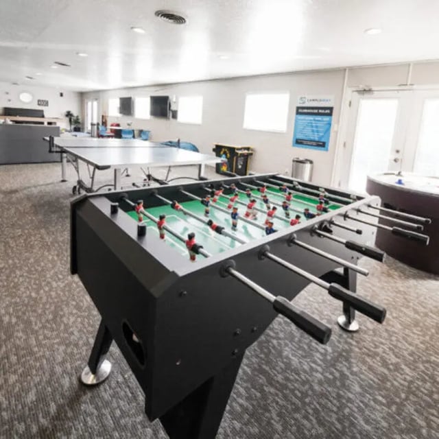Foosball table ping pong table playing area at Campus Way in Provo Student Accommodation