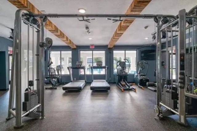 Treadmills elliptical and weight machines gym at Arden Villas in Orlando Student Accommodation