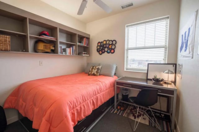 Bed desk and shelves student bedroom at CollegePlace Uptown