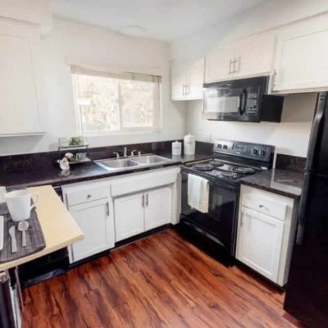 Sink microwave stove and refrigerator kitchen at Capri at Isla Vista Apartments in Isla Vista Student Accommodation