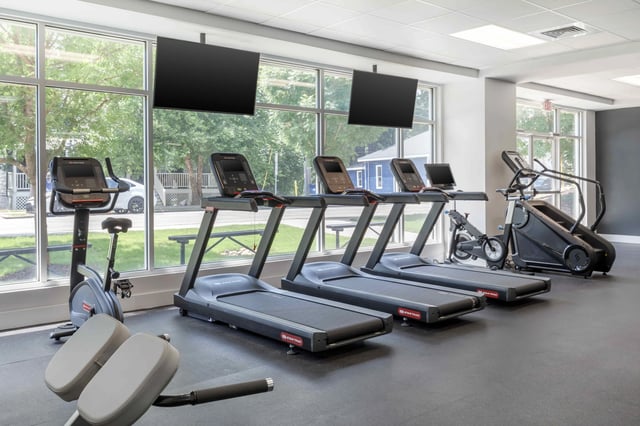 Treadmills stair climber exercise bike gym at 1301 Hillsborough Apartments in Raleigh Student Accommodation