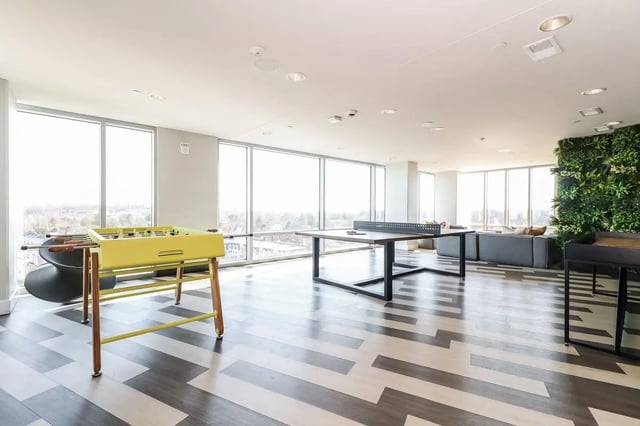 Foosball and ping pong tables recreation area at Aspen Heights Towson in Towson Student Accommodation