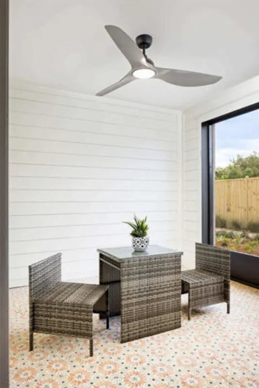 Outdoor seating area with rattan table and chairs at Prospect Row in Tallahassee Student Accommodation