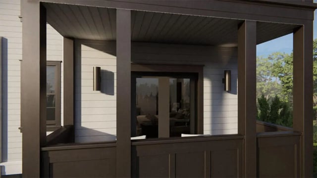 Porch with view of interior living room exterior at Prospect Row North in Tallahassee Student Accommodation