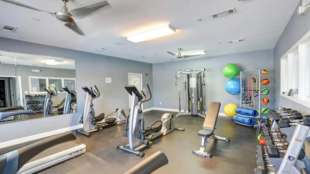 Ellipticals treadmills weights exercise equipment gym at Eagles Landing Apartments in Cookeville Student Accommodation