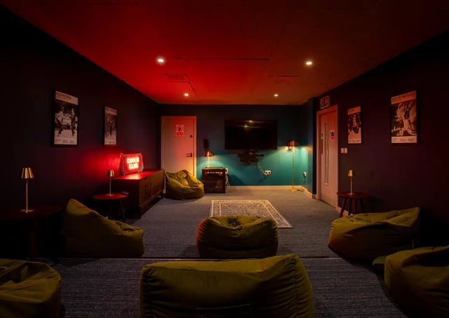 Beanbags and TV in a communal lounge area at The Bridge Phase II in Newcastle Upon Tyne Student Accommodation