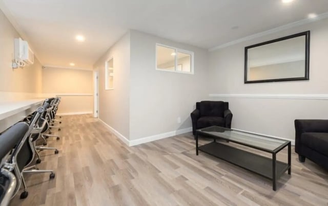 Study area with chairs and lounge area Image at USC Student Housing: Heritage 2353 in Los Angeles Student Accommodation