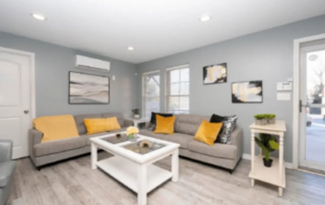 Two sofas coffee table art living room at Victory Villages in Winston-Salem Student Accommodation