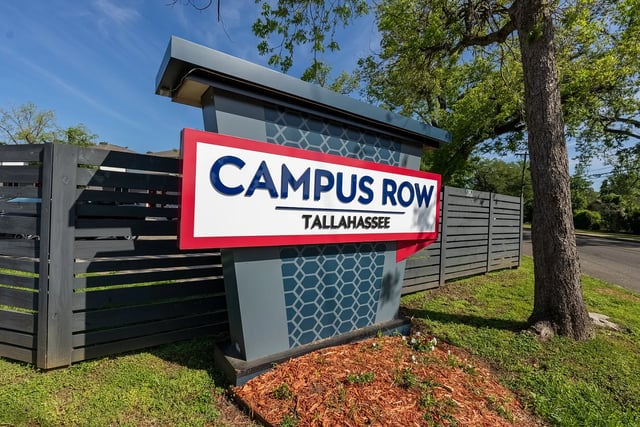 Campus Row Tallahassee sign exterior at Campus Row in Tallahassee Student Accommodation
