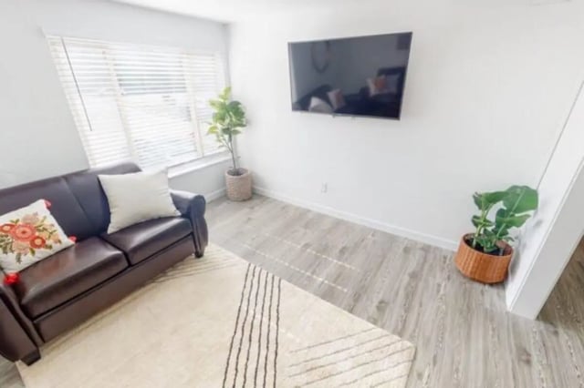 Brown couch, plants, and TV living room at Glenwood Apartments in Provo Student Accommodation