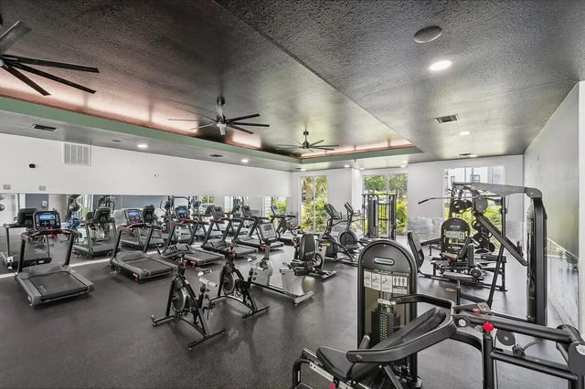 Treadmills ellipticals weight machines gym Fitness Center at ReNew Tallahassee in Tallahassee Student Accommodation