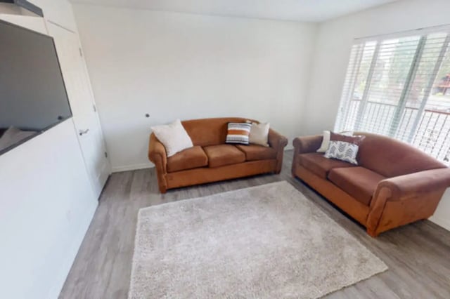 Two brown sofas with pillows and rug living room at Nauvoo House Apartments in Rexburg Student Accommodation