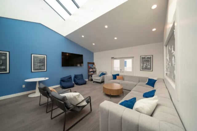 Seating area with sectional sofa and coffee table living room at Stadium150 Apartments in Provo Student Accommodation