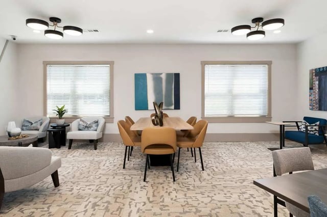 Dining table with chairs seating area living room at West 22 in Kennesaw Student Accommodation