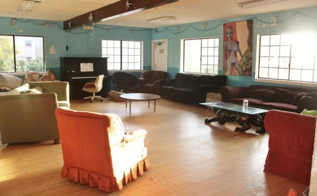 Piano couches coffee table living room at Berkeley Student Cooperative - Affordable Student Housing Co-op in Berkeley Student Accommodation
