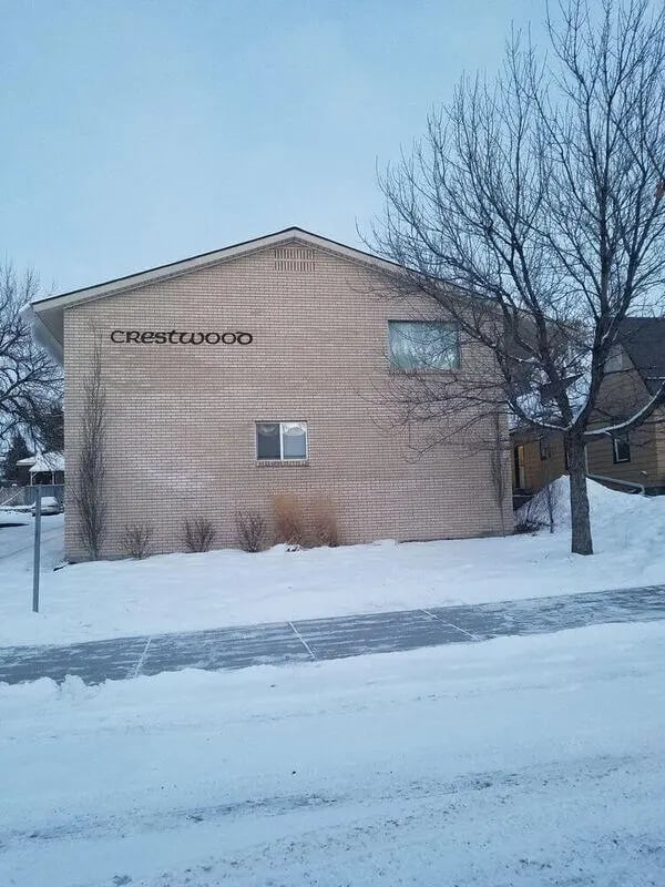 Crestwood building exterior covered in snow exterior at Crestwood Rexburg Apartments in Rexburg Student Accommodation