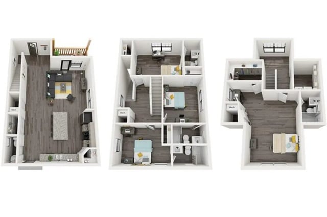 Floor plans show living areas bedrooms bathrooms living room at Haven Blacksburg in Blacksburg Student Accommodation