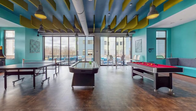 Pool tables and ping pong table common area at Auden Albany in Albany Student Accommodation